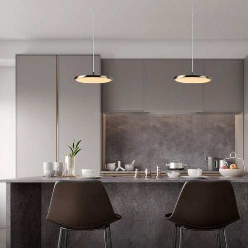 Suspension LED avec abat-jour plat arrondi Sysley - vue 5 sur 8