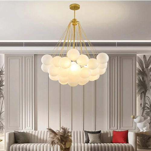 Lustre design avec multiples boules en verre Triz - vue 3 sur 11