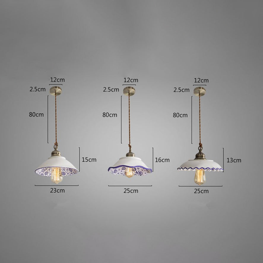 Suspension moderne LED abat-jour en céramique blanc Riya - vue 7 sur 7