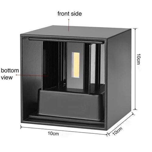 Applique murale LED design en cube (noir, blanc ou gris) - vue 7 sur 6