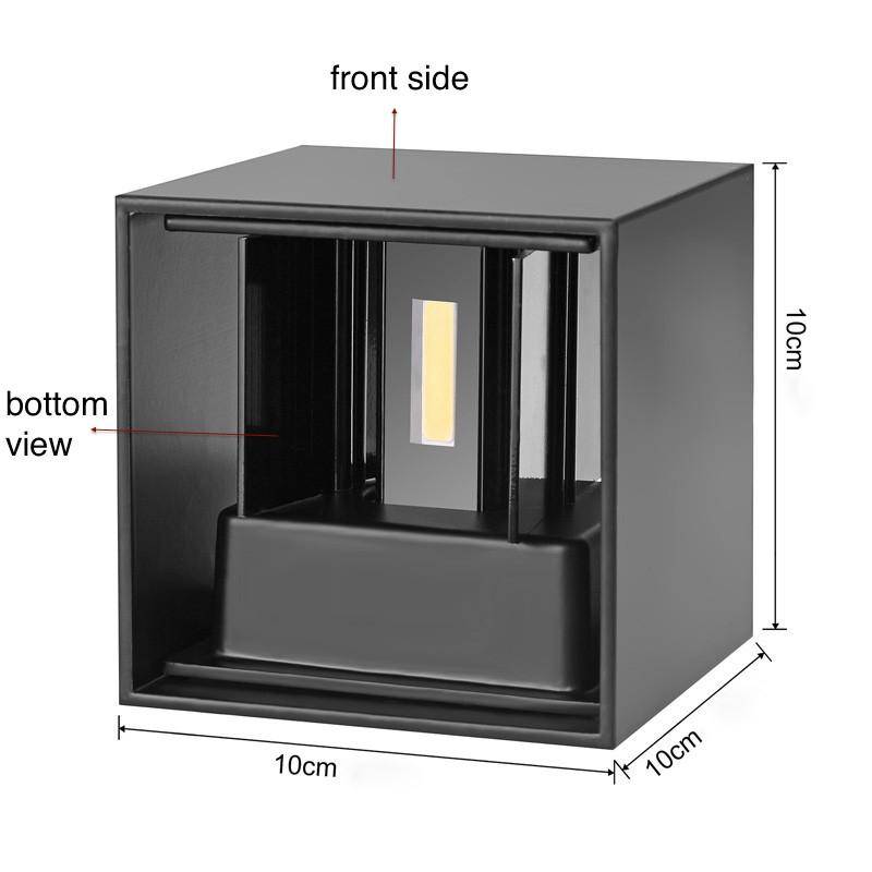 Applique murale LED design en cube (noir, blanc ou gris) - vue 6 sur 6