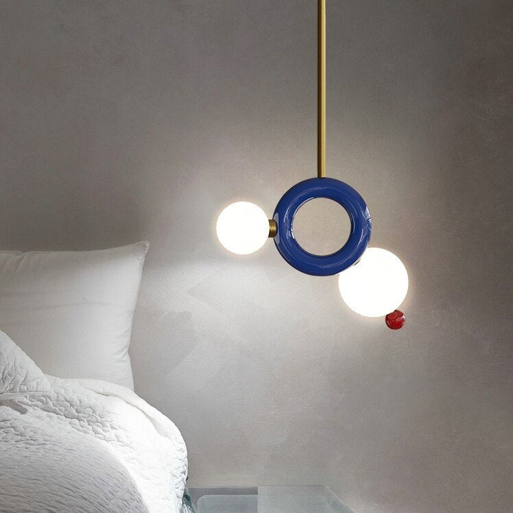 Suspension moderne en métal et boules colorés Ginna - vue 6 sur 10