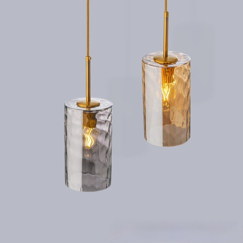 Suspension avec abat-jour en verre cylindrique Raven - vue 3 sur 9