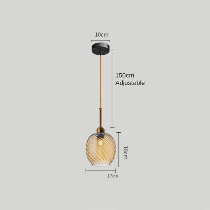 Suspension moderne LED avec abat-jour en verre Alvaro - vue 8 sur 13