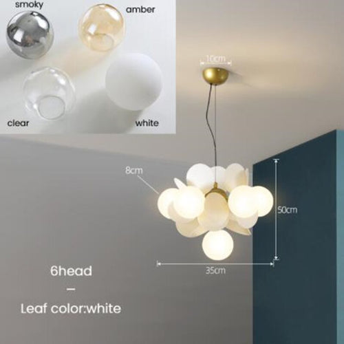 Lustre moderne en forme de nuage avec boules en verre Rivers - vue 8 sur 16