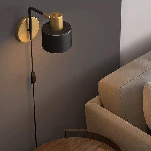Applique murale LED noir et laiton doré Aveiro - vue 3 sur 7