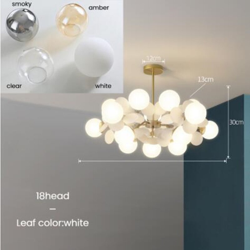 Lustre moderne en forme de nuage avec boules en verre Rivers - vue 16 sur 16