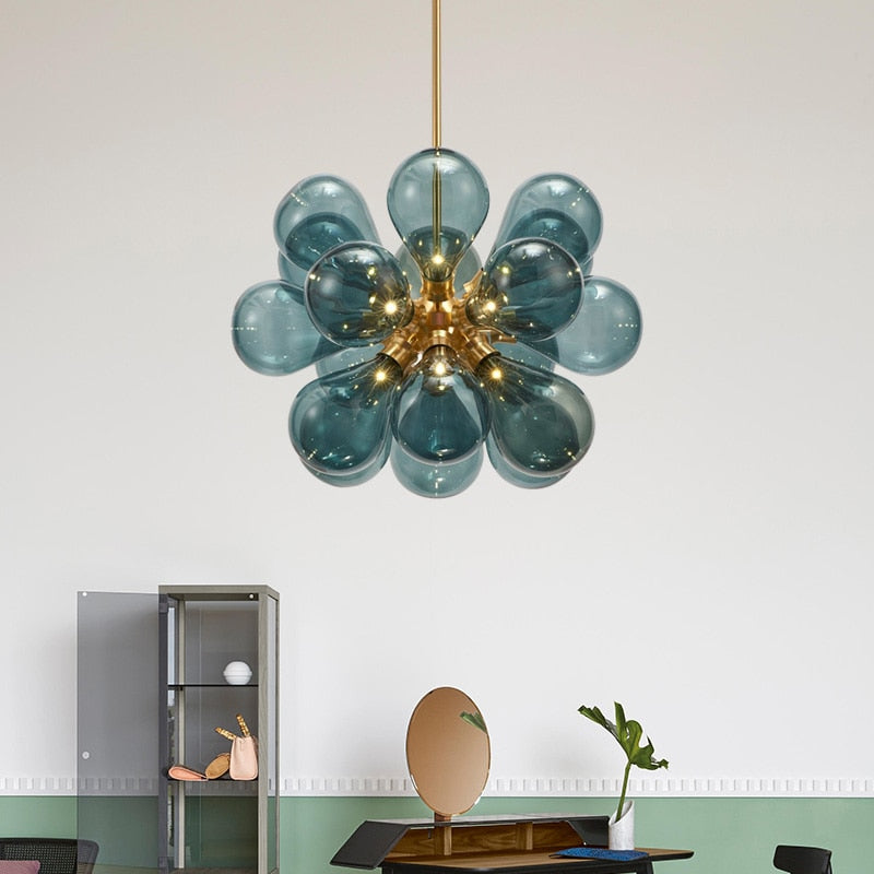 Lustre moderne avec multiple boule en verre Beans - vue 4 sur 8