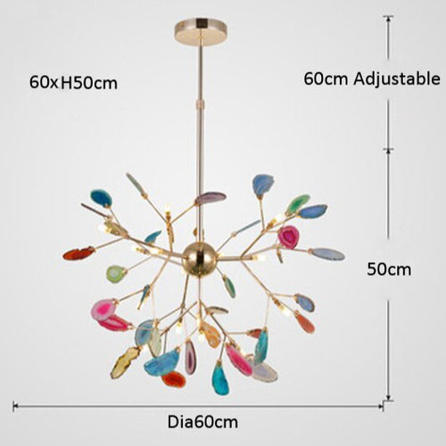 Lustre moderne en cristal LED coloré Sariya - vue 12 sur 17