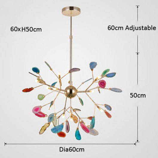Lustre moderne en cristal LED coloré Sariya - vue 11 sur 17
