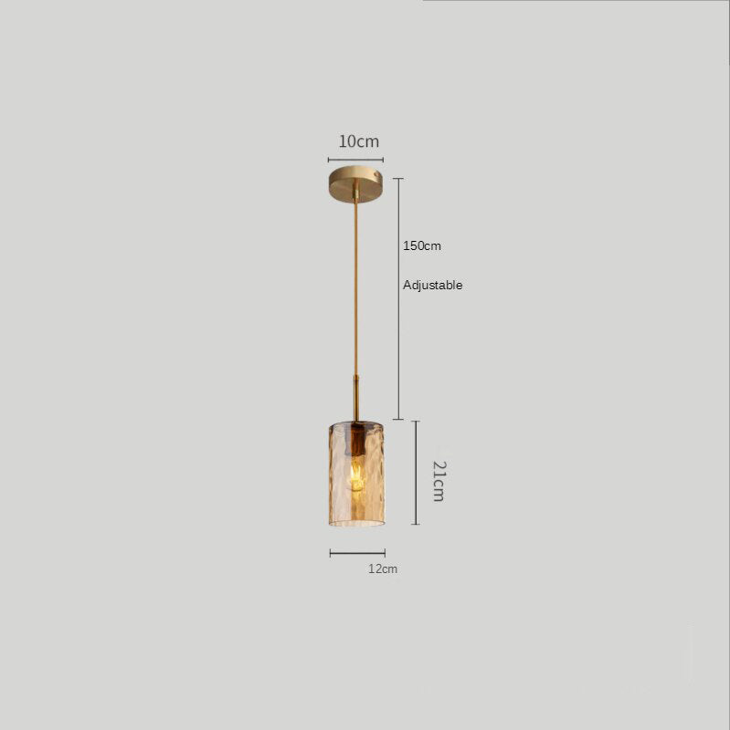 Suspension avec abat-jour en verre cylindrique Raven - vue 8 sur 9