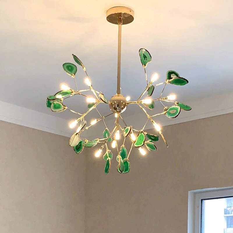 Lustre moderne en cristal LED coloré Sariya - vue 3 sur 17