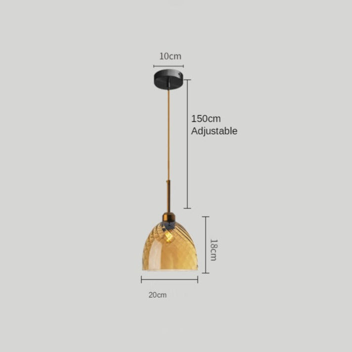 Suspension moderne LED avec abat-jour en verre Alvaro - vue 10 sur 13
