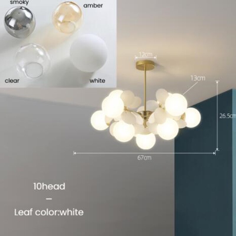 Lustre moderne en forme de nuage avec boules en verre Rivers - vue 12 sur 16