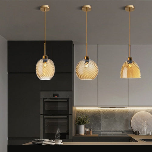 Suspension moderne LED avec abat-jour en verre Alvaro - vue 4 sur 13
