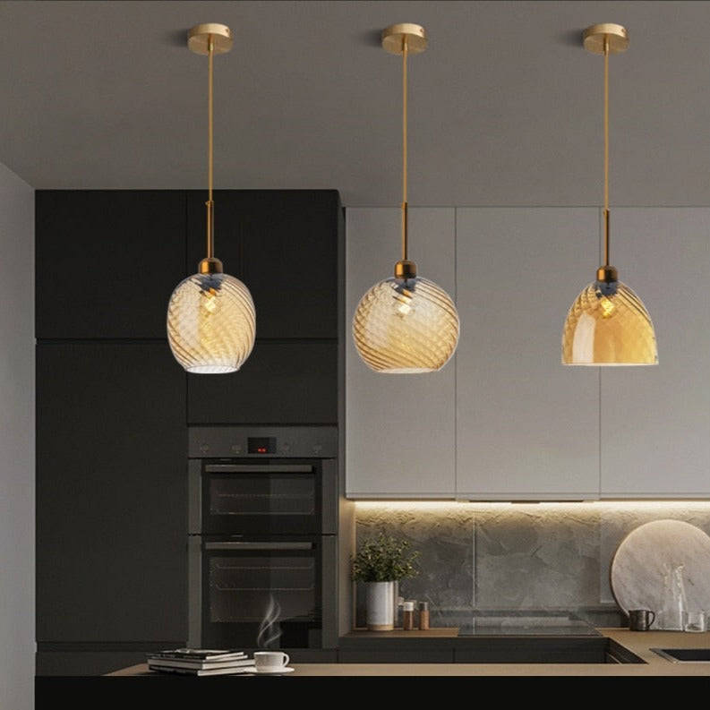 Suspension moderne LED avec abat-jour en verre Alvaro - vue 3 sur 13