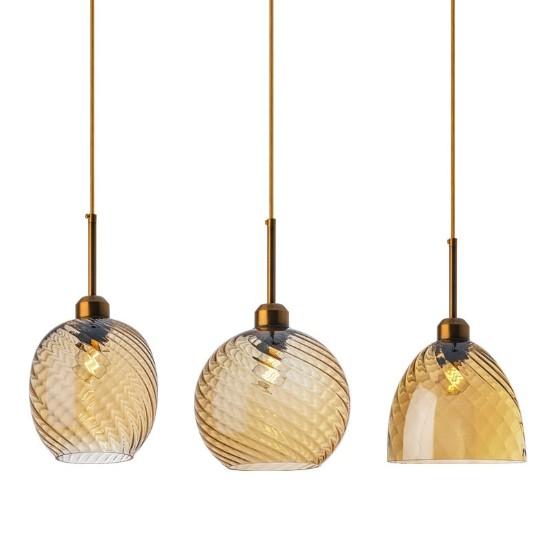 Suspension moderne LED avec abat-jour en verre Alvaro - vue 7 sur 13