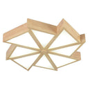 Plafonnier LED en bois en forme des plusieurs triangles