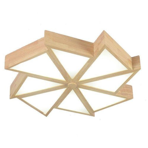 Plafonnier LED en bois en forme des plusieurs triangles - vue 3 sur 3