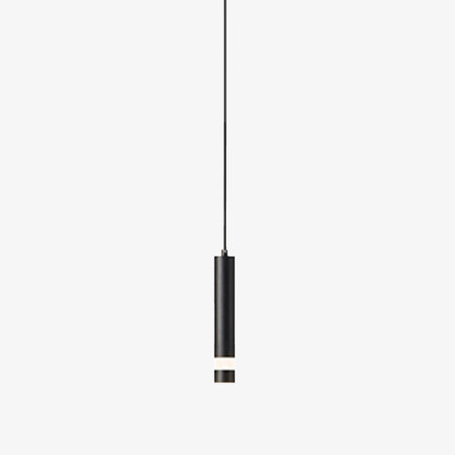 Suspension design LED tube lumineux doré ou noir Amias - vue 2 sur 16
