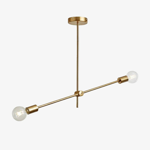 Lustre design à LED en tubes dorés Loft - vue 8 sur 10