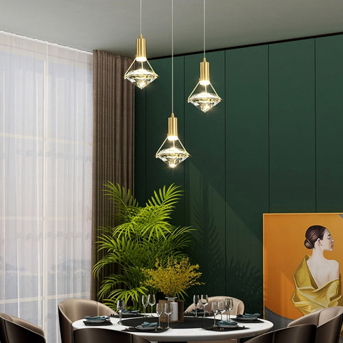 Suspension design LED luxury en forme de diamant Savia - vue 5 sur 9