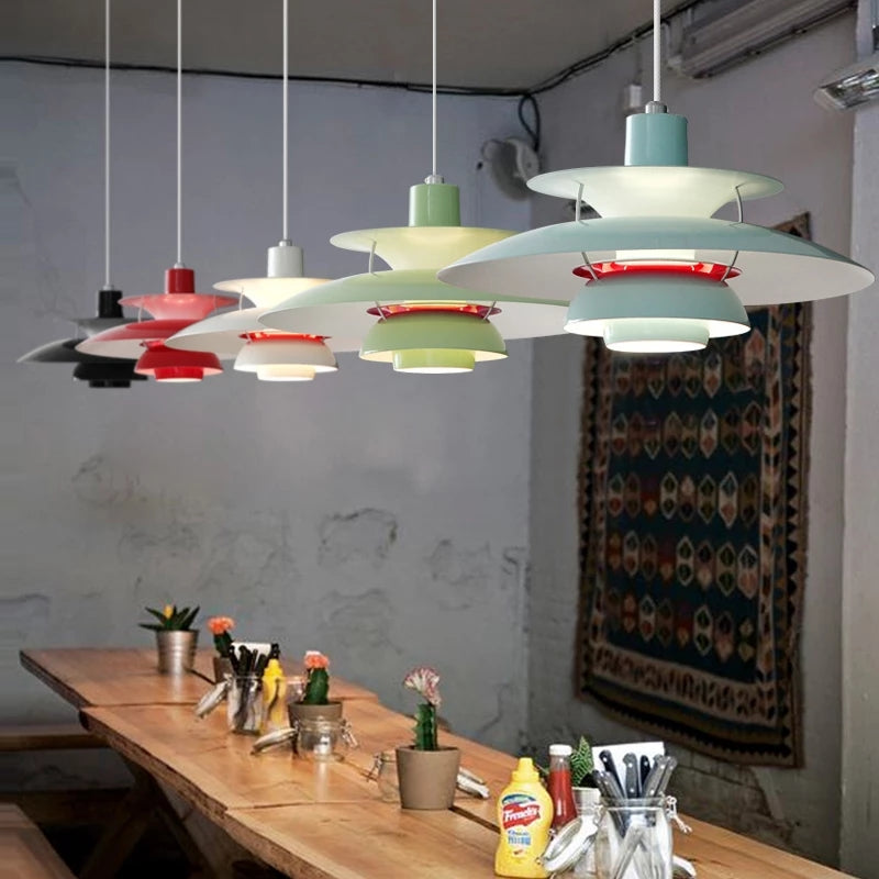 Suspension moderne LED avec multiples abat-jours métalliques Coen - vue 7 sur 28