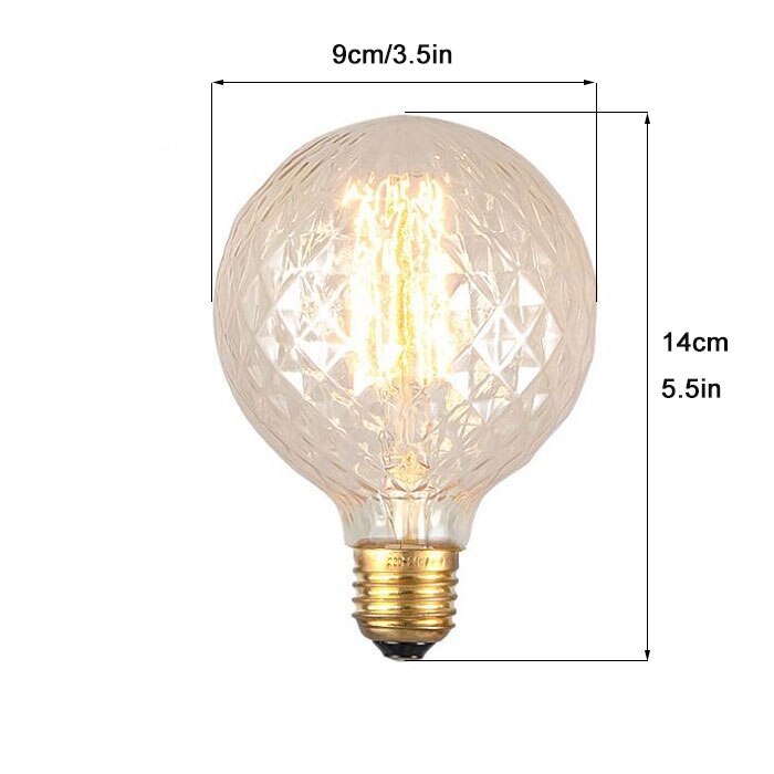 Ampoule globe déformé à incandescence filament vintage 40W Edison - vue 4 sur 4