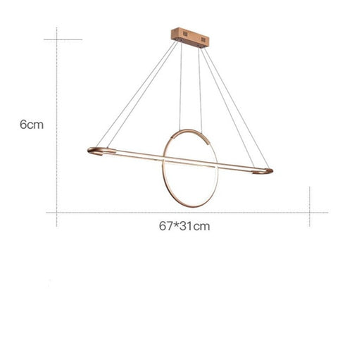 Lustre design LED avec anneau suspendu Nefta - vue 7 sur 6
