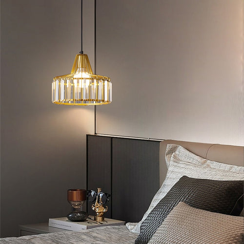 Suspension design avec abat-jour en verre ambré Cloarec - vue 6 sur 9