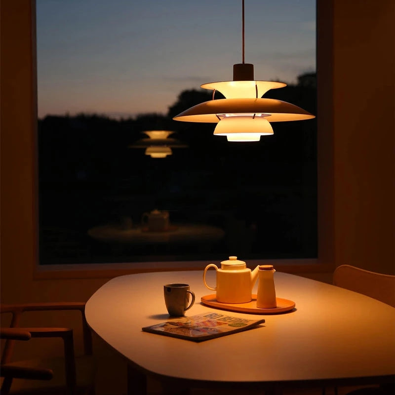 Suspension moderne LED avec multiples abat-jours métalliques Coen - vue 3 sur 28