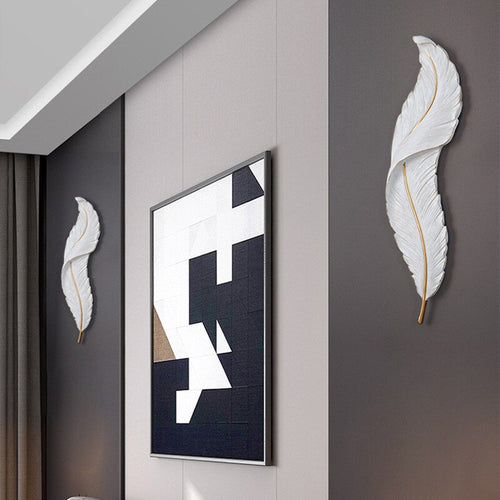 Applique murale moderne LED en forme de plume blanche Kauai - vue 7 sur 11