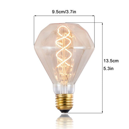 Ampoule diamant à incandescence filament spiral vintage 4W à LED Edison - vue 5 sur 4