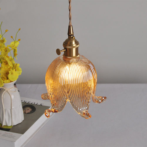 Suspension vintage LED avec abat-jour en verre Finnian - vue 28 sur 31