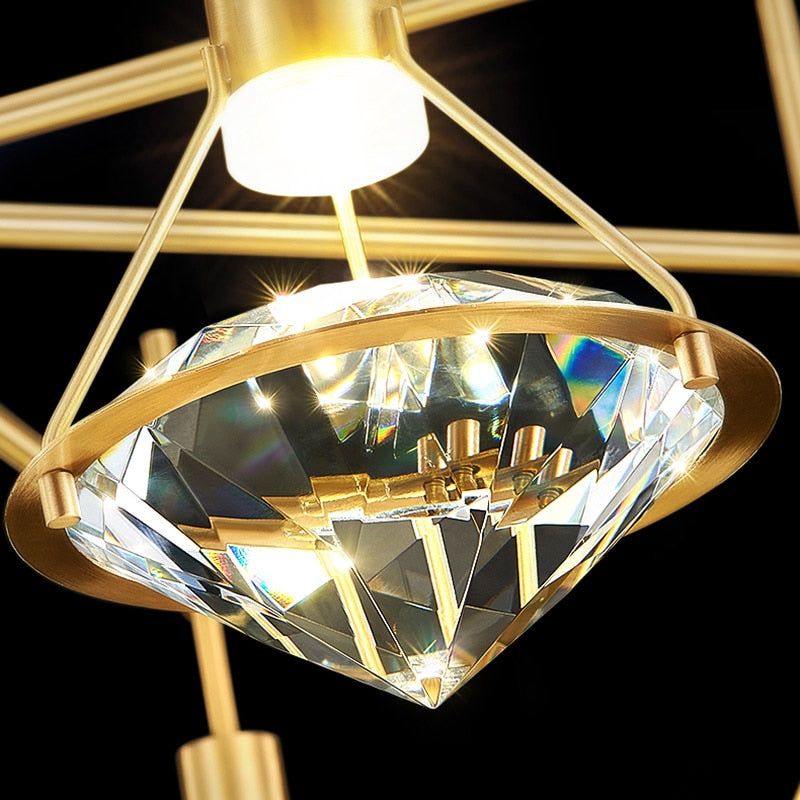 Suspension design LED luxury en forme de diamant Savia - vue 5 sur 9
