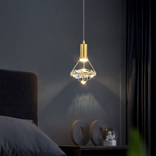Suspension design LED luxury en forme de diamant Savia - vue 4 sur 9