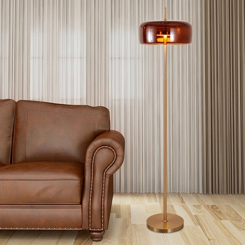 Lampadaire design arrondie en verre fumé Chandelier - vue 3 sur 4