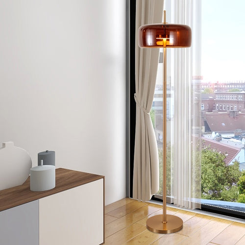 Lampadaire design arrondie en verre fumé Chandelier - vue 4 sur 4