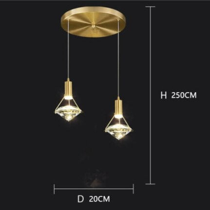 Suspension design LED luxury en forme de diamant Savia - vue 9 sur 9