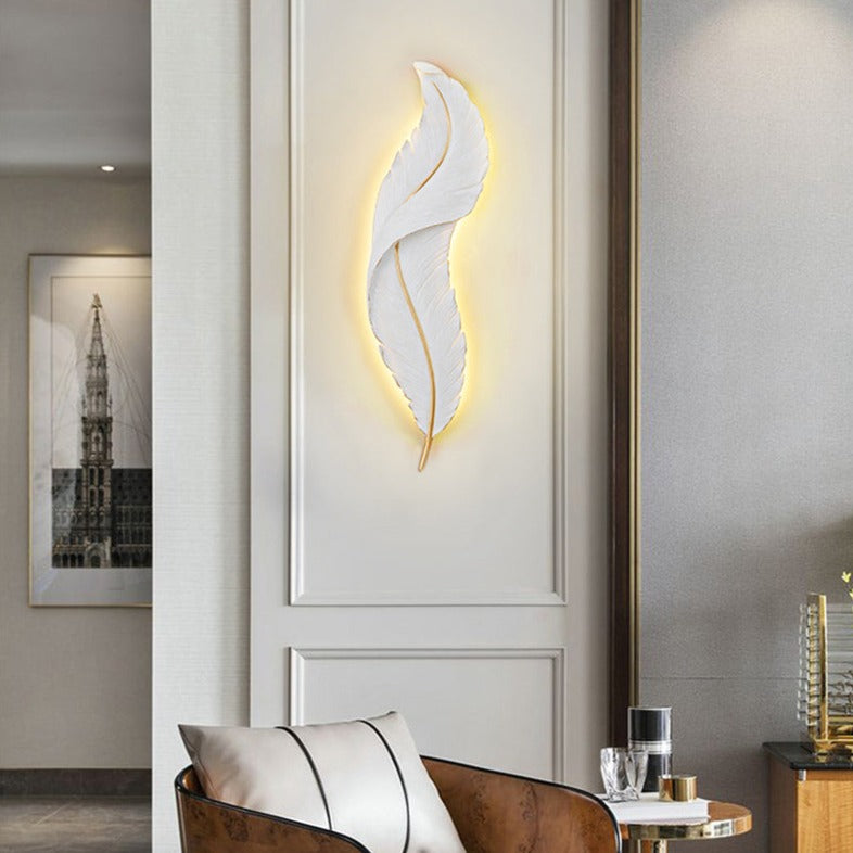 Applique murale moderne LED en forme de plume blanche Kauai - vue 8 sur 11