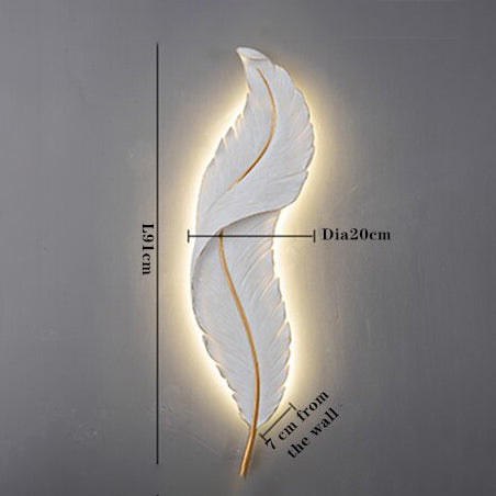 Applique murale moderne LED en forme de plume blanche Kauai - vue 10 sur 11