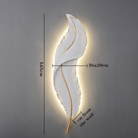 Applique murale moderne LED en forme de plume blanche Kauai - vue 11 sur 11