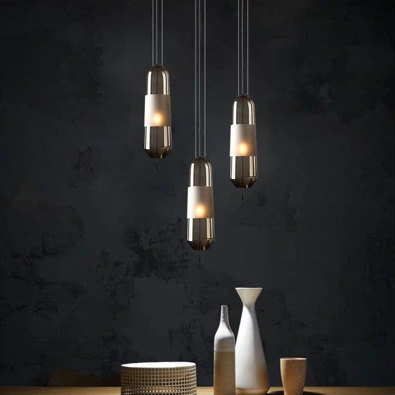 Suspension design LED avec abat-jour en verre Favia - vue 3 sur 10