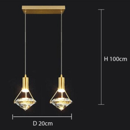 Suspension design LED luxury en forme de diamant Savia - vue 9 sur 9