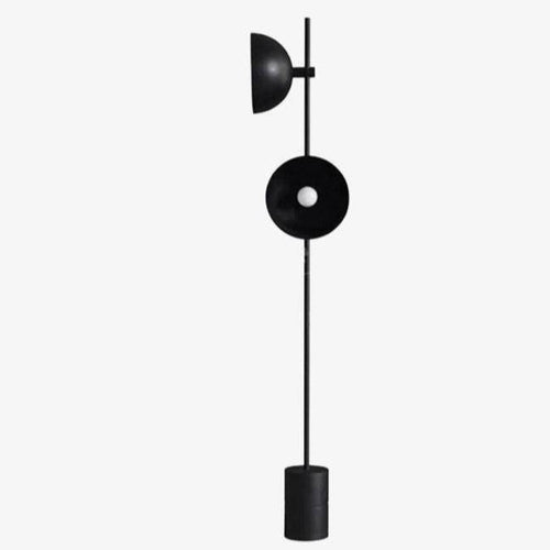 Lampadaire moderne LED avec tige et abat-jour métal noir - vue 2 sur 6