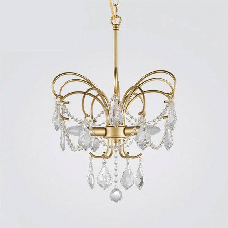Lustre design LED avec branches dorées et verre crystal Luxury - vue 3 sur 3