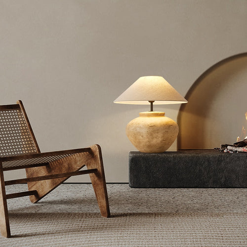 Lampe de chevet en céramique abat-jour en tissus Japan - vue 4 sur 8
