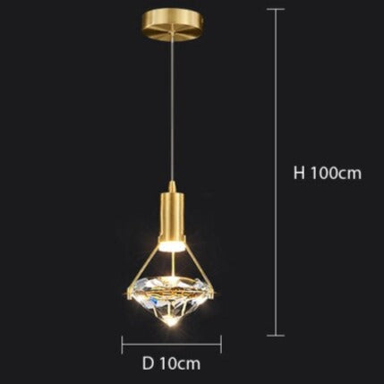 Suspension design LED luxury en forme de diamant Savia - vue 8 sur 9
