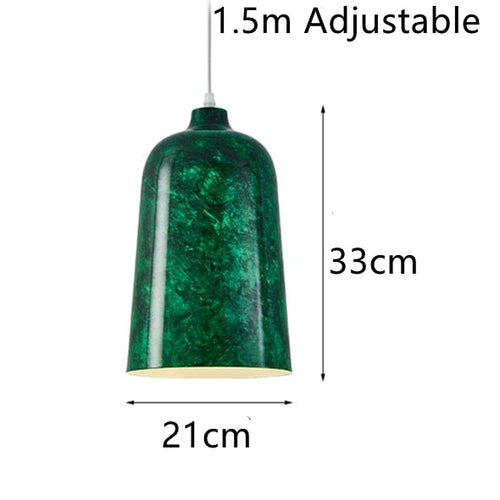 Suspension design avec abat-jour en métal vert Livia - vue 6 sur 6
