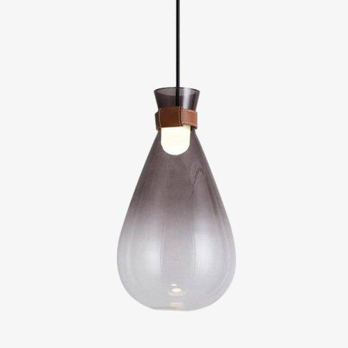 Suspension en forme de goutte en verre fumé Sitting - vue 2 sur 10